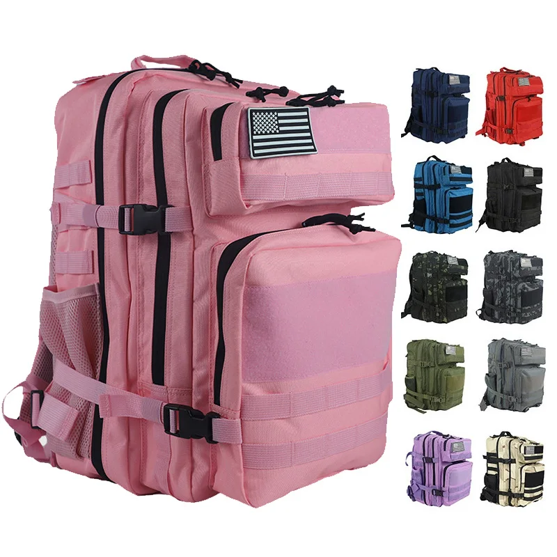 25L 45L Military Tactical Backpack Outdoor Training Gym Bag Hiking Camping Travel Rucksack 3D Trekking Molle Knapsack X287A