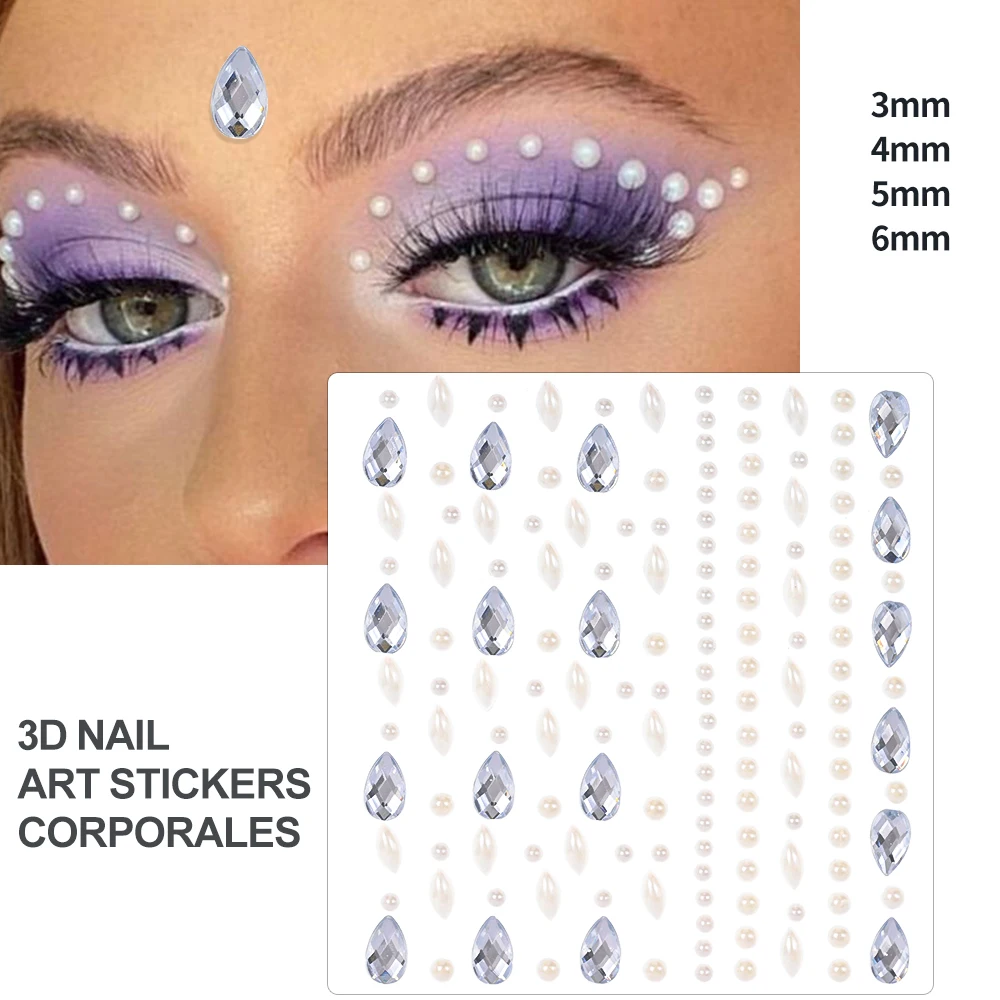 Sparkling Rhinestone Face Tattoo Stickers
