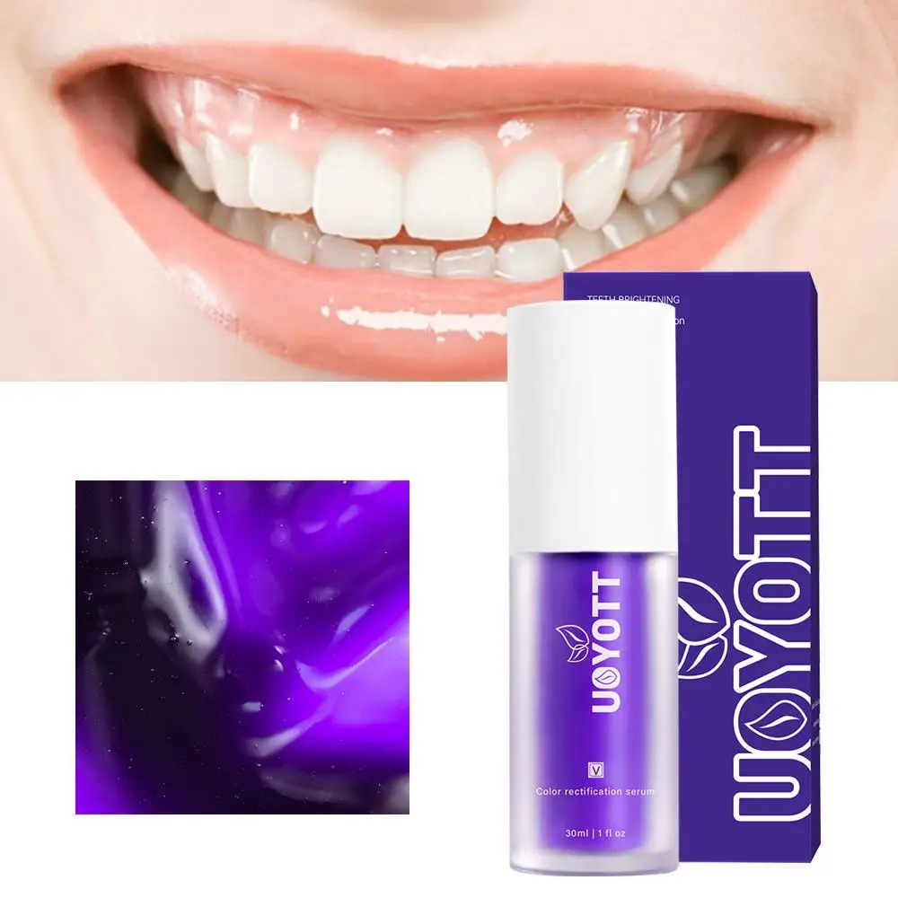 

30ml Tooth Cleansing Mousse Purple Bottled Press Toothpaste Refreshes Breath Removal Stains Dental Cleansing Whitens Teeth Z1A4