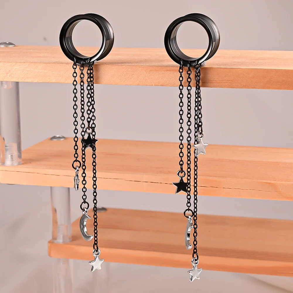 Vankula Ohr Tunnel 1 Paar Double Flared Flesh Plugs Glas - Gestreckte Ohrringe 6mm Bis 16mm Für Männer & Frauen