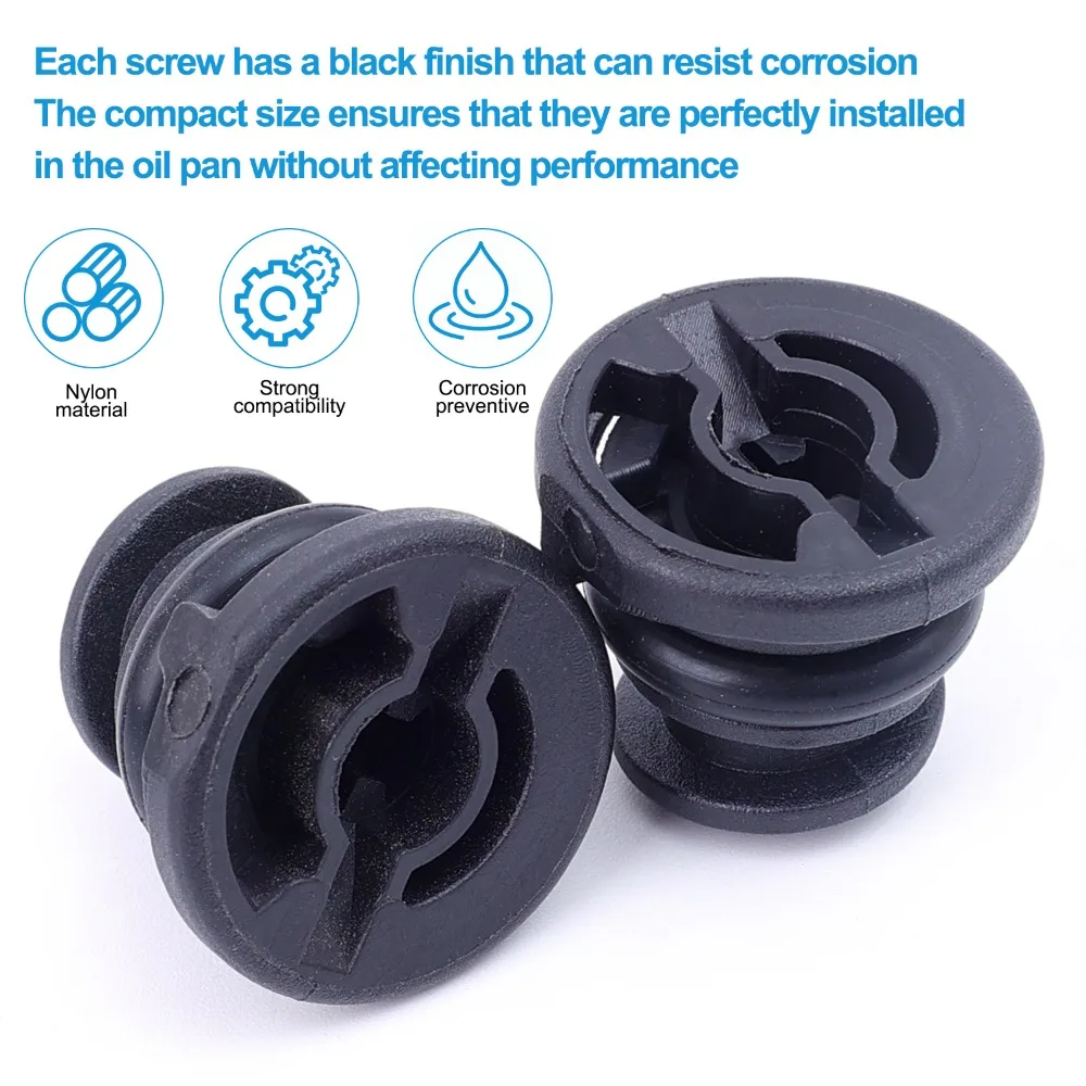Oil Pan Drain Plug Car Engine Sump Pan Plastic Bolt Screw Plug Washers Replaceable Part 06L103801 for VW Audi A3 A4 A5 A6 Q3 Q5
