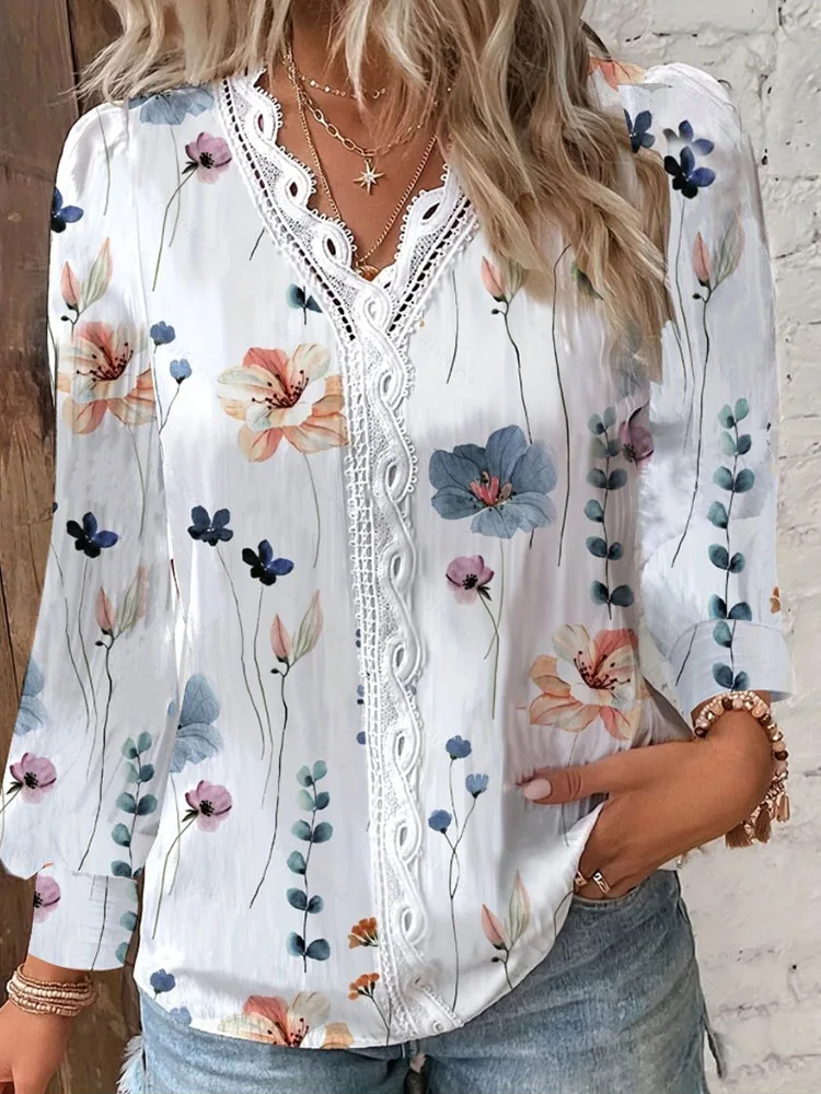 بلوزة نسائية واسعة برقبة دائرية وكشكشة من إيمري روز main image 1