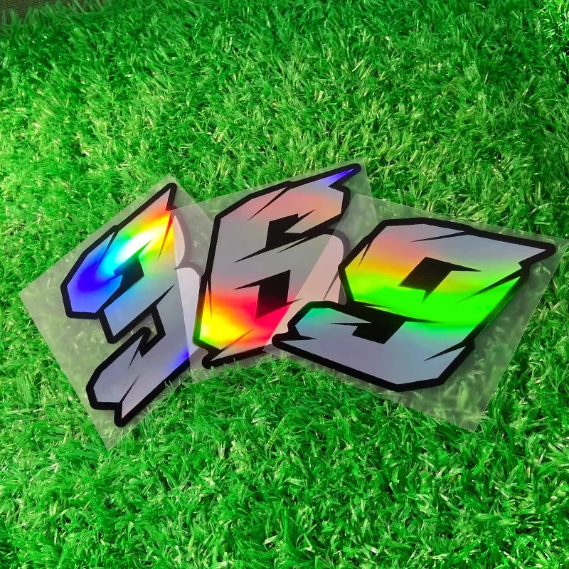 Laser 0123456789 Number Motorcycle Stickers Waterproof Motorbike Fuel Tank Side Panels Bicycle Decoration Vinyl Decals