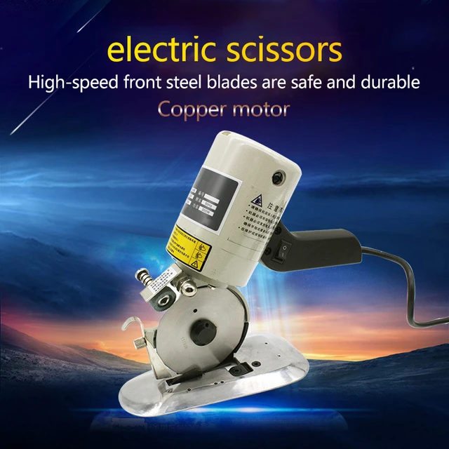 90mm Electric Fabric Cutter Set Carbide Blade Built-in Automatic Sharpener  12V