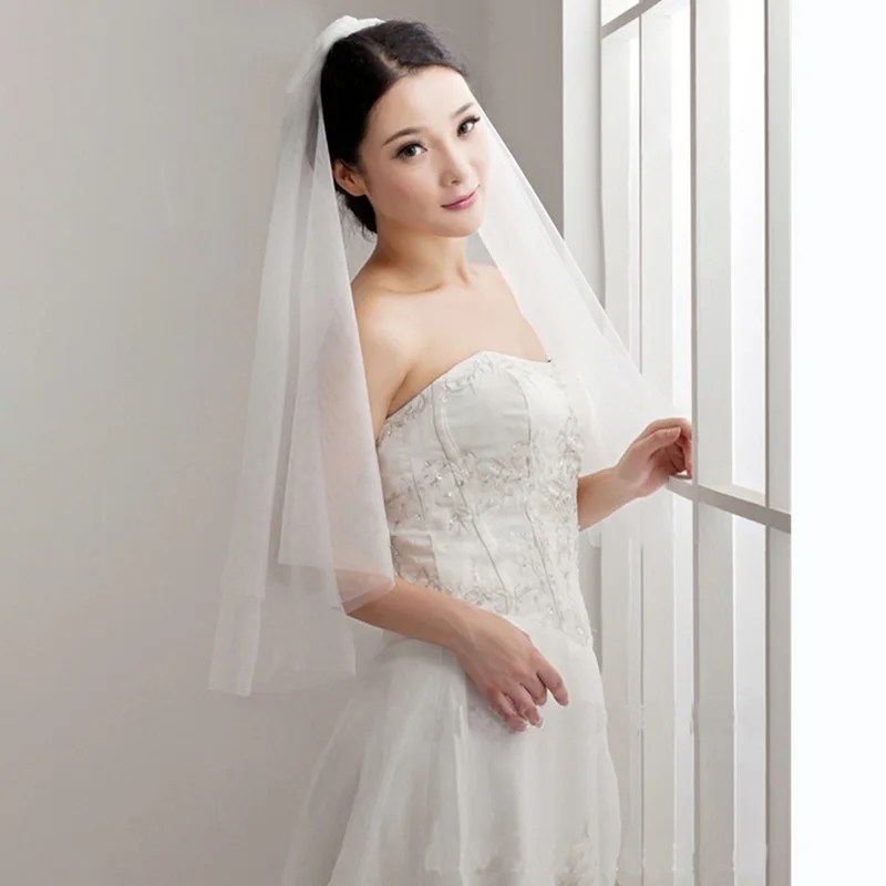 Wedding Accessories Short Simple Wedding Veil White Ivory Two Layer Bridal Veil With Comb Cheap Wedding Veil свадьба аксессуары