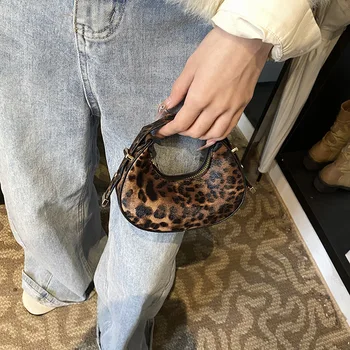 حقيبة نسائية عصرية، حقيبة يد صغيرة أنيقة بمزاج الفهد من جلد البولي يوريثان، محفظة للنساء للحفلات المسائية والتاريخ والارتداء اليومي 3