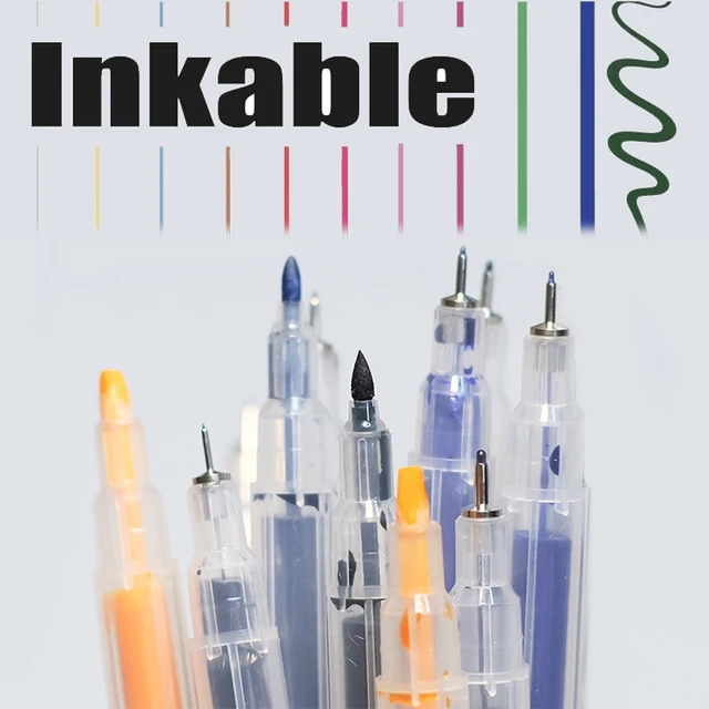 Multi-Size Empty Refillable Fineliner Pen Drawing Markers Sketch Brush Fine Point Anime Lettering Pen Art Supplies Stationery 1