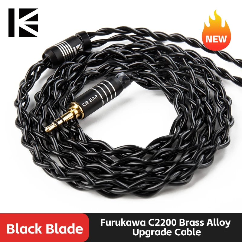 

KBEAR Black Blade 4 Core Furukawa C2200 Brass Alloy Upgrade 2.5/3.5/4.4mm With 0.78 2Pin/MMCX Connector For BLON BL-01 KS1 IEMS
