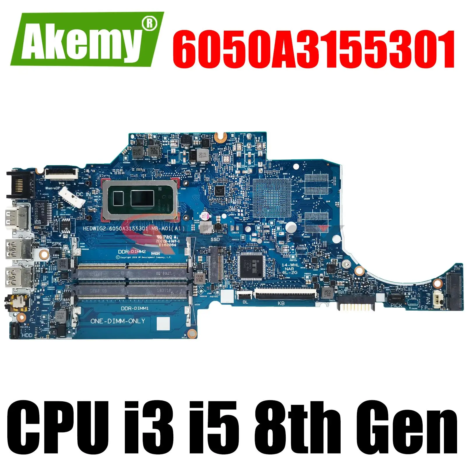 

6050A3155301 Mainboard For HP Pavilion 14S-CF 14-CF L38212-601 Laptop Motherboard i3-8145U i5-8265U CPU UMA 100% tested work