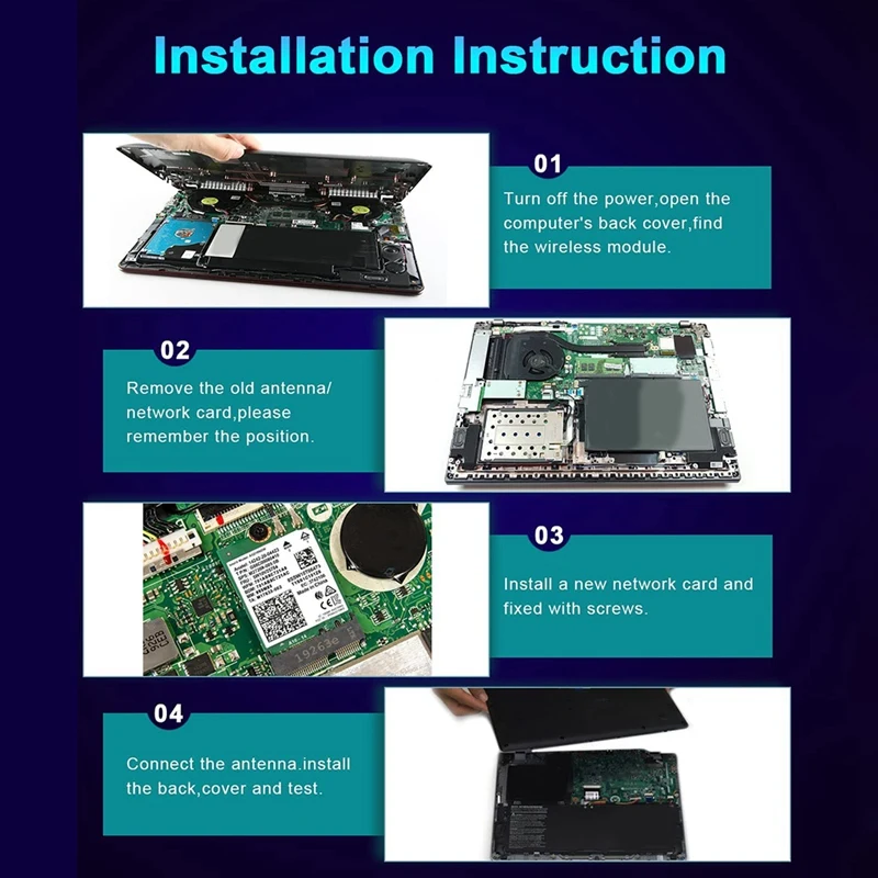 8260 8260NGW WiFi Card+2XAntenna 2.4G/5Ghz 867M Bluetooth 4.2 NGFF M.2 WiFi Wireless Card Module for Intel AC 8260 wifi card module