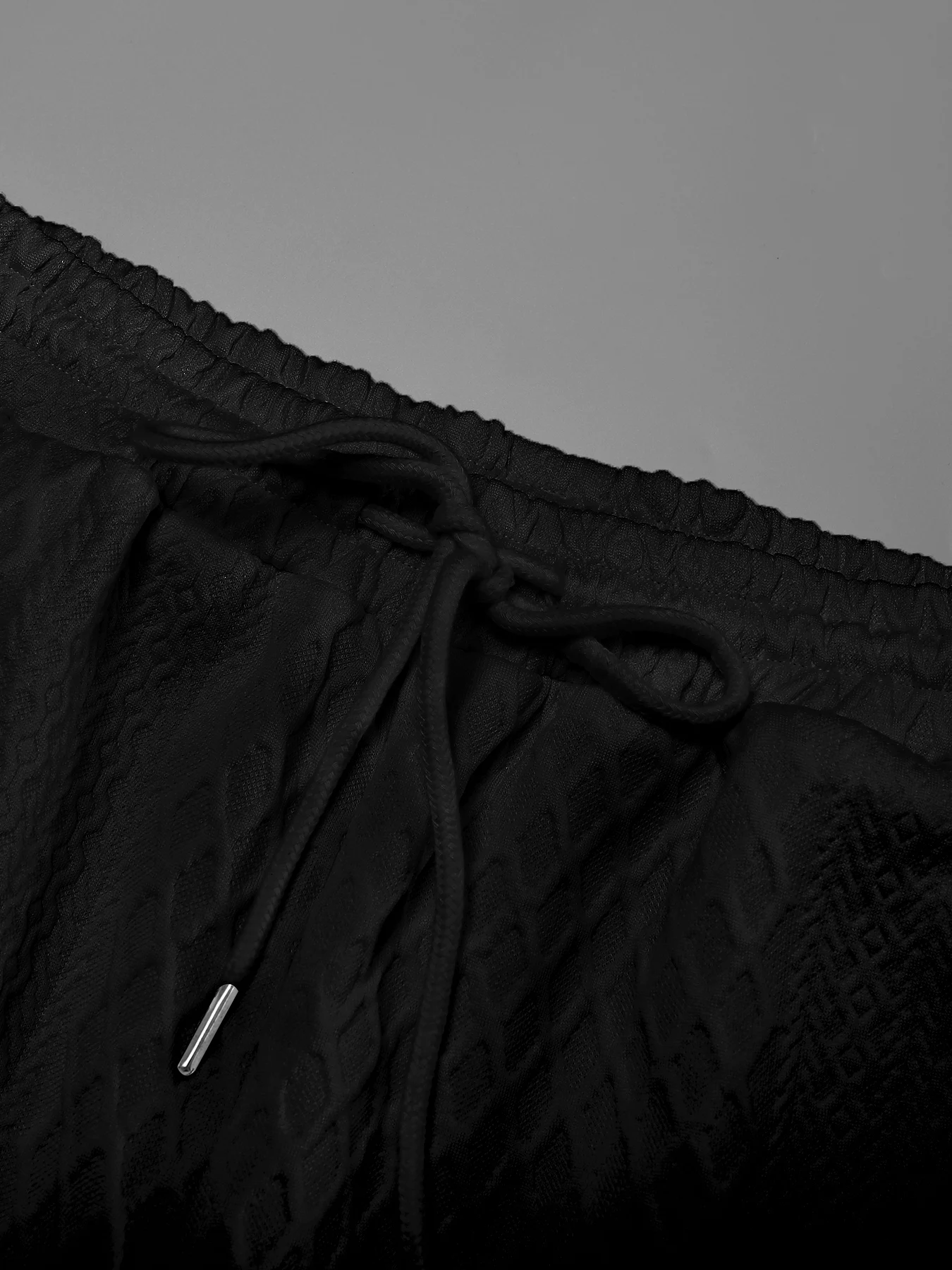 Men's Casual Loungewear, Premium Textured Polo Collar Top & Elastic Waist Tapered Pants - 3