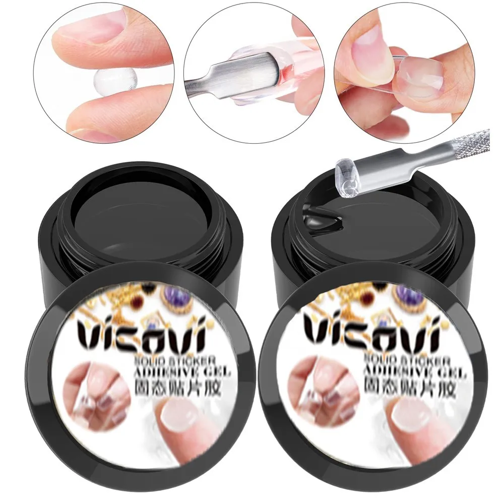 Soft Nail Tips Gel 5ml for Press On False Nails Solid Sticker Adhesive Nail Gel UV Bond Rhinestone Fake Tips Extension Glue nail glue