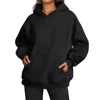 2024 New Women's Super Dalian Hoodie Sports Leisure Elastic Sweater Solid Color Sweater Thread Sweater Long Sleeve Pullover Pock 1