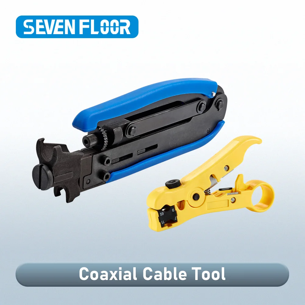 Coaxial Cable Crimping Plier and Wire Stripping Tool for RG6 RG59 RG11 compression F Connector Network Repair ethernet crimping tool network crimper cable stripping tool network repair tool set network tool kit network tool set
