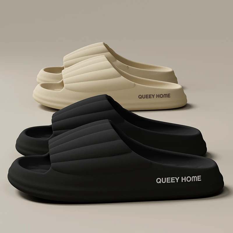 Stylish Men's Slippers Thick Sole Pressure Distribution Soft Bouncy Comfort Beach Sandals Anti Slip Lightweight Shoes Men Women — view 2