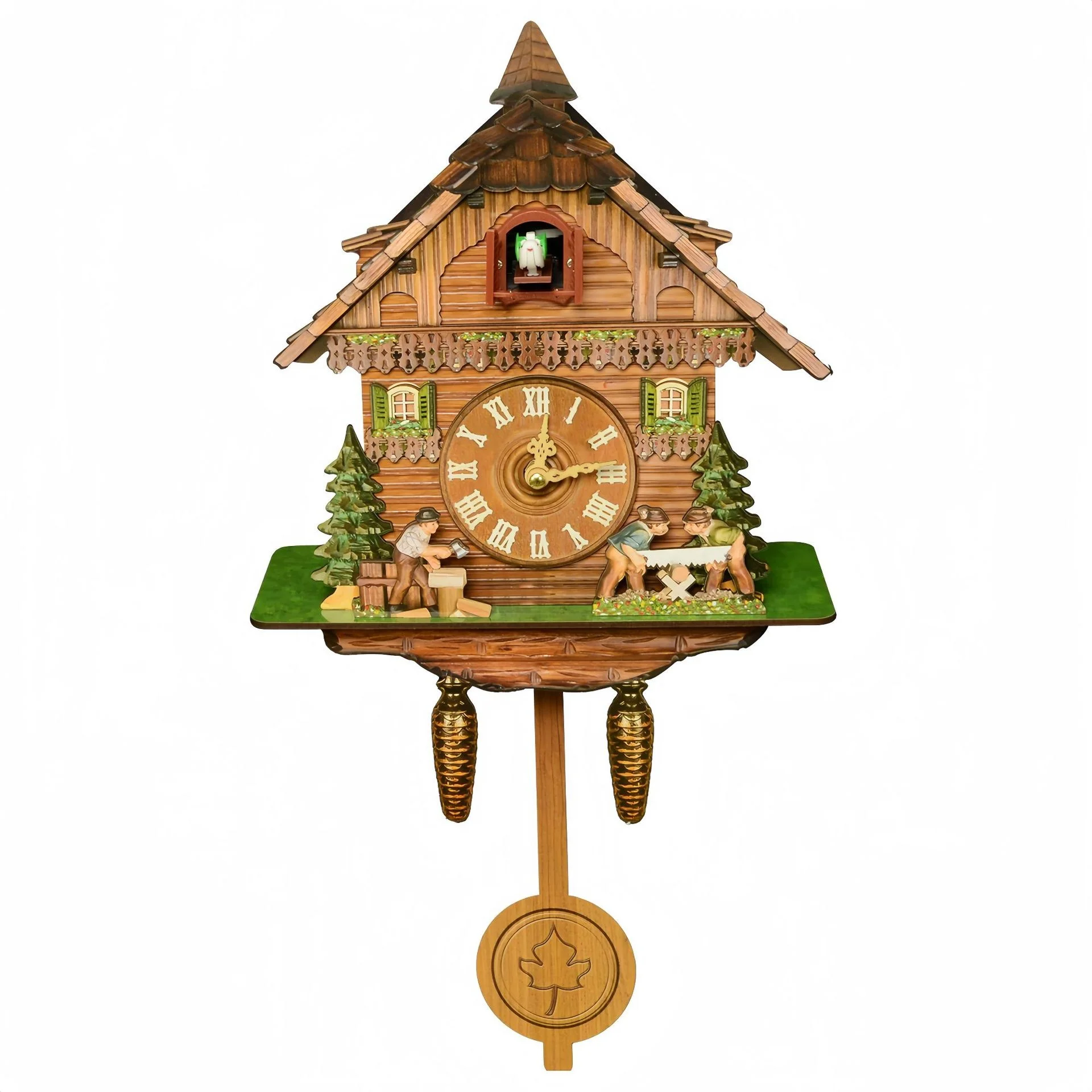 Cuckoo Clock Wall Hanging Mechanical Hourly Chime Vintage Style Living Room Bedroom Home Wall Clock Wooden Wallclock Gift - 6