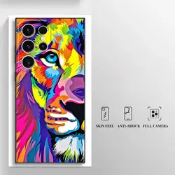 Black Soft Shell Case with Colorful Anime Lion Design - Galaxy S20 FE (Mix01)