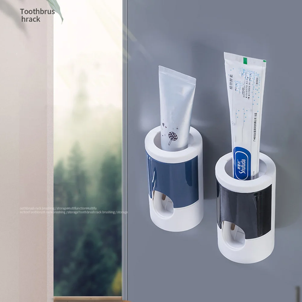 

Toothpaste Squeezer Dispenser Automatic Wall-mounted Toothbrush Storage Holder Hanging