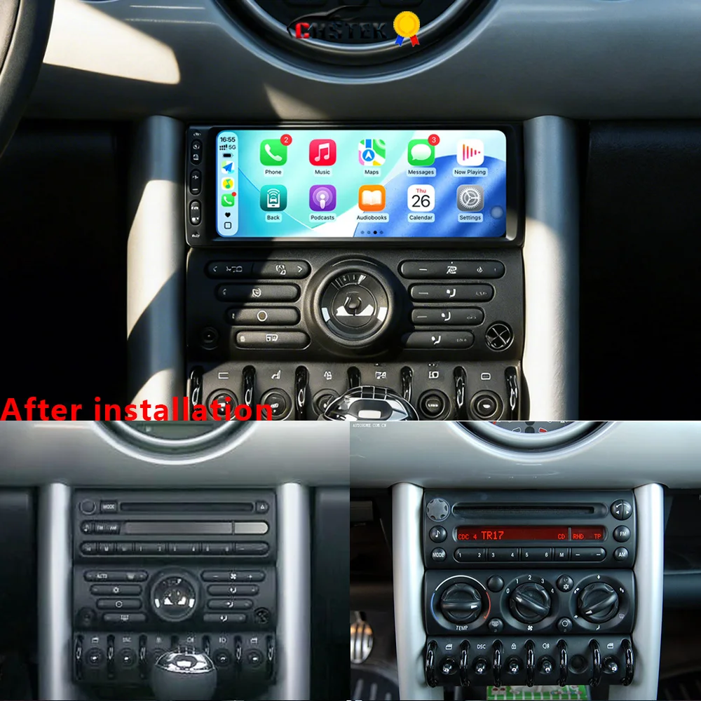 Radio para Auto CHSTEK con Carplay Android 14 para BMW Mini Cooper S R50 R52 R53 2004-2007, Reproductor Multimedia, GPS, WIFI, 4G, BT, Unidad Principal 1