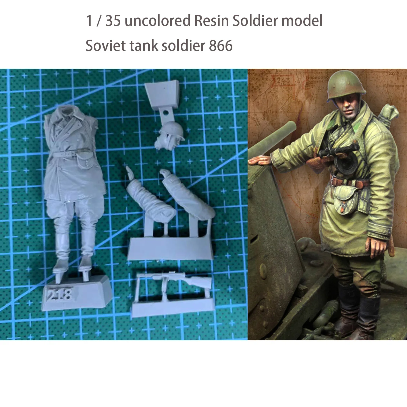 

1 / 35 uncolored Resin Soldier model Soviet tank soldier 866