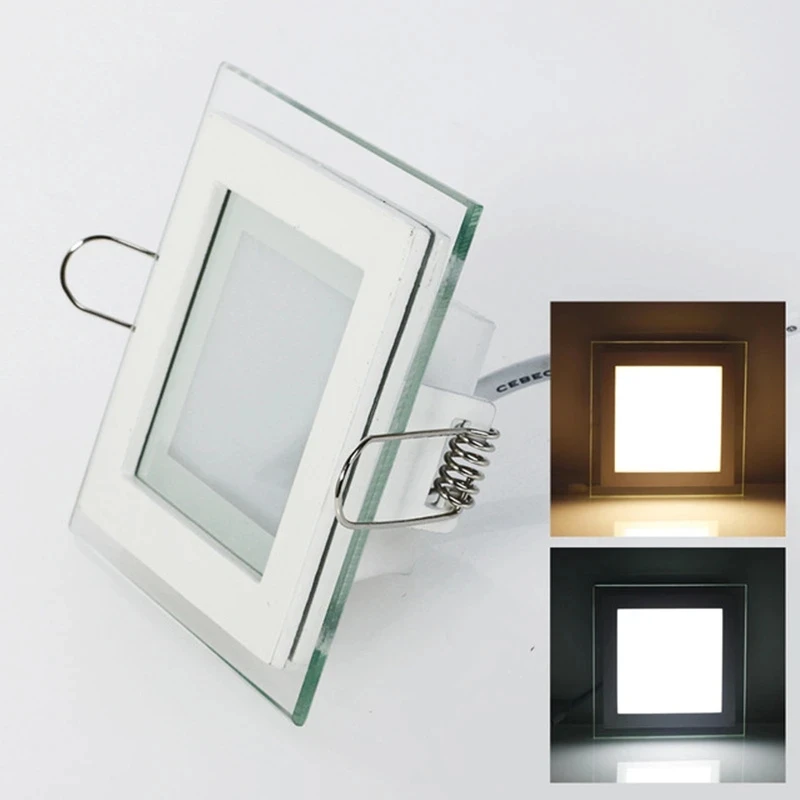 

6W 9W 12W 18W 24W LED Panel Downlight Square Glass Cover Lights High Bright Ceiling 3000K 4000K 6000K Recessed Lamps