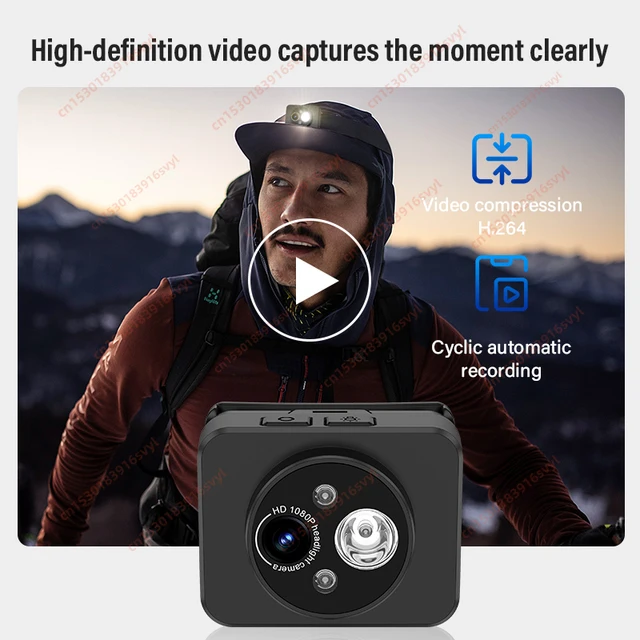 Action Camera Headlight First Perspective 2MP Sports Camera Smart Wave Hand Induction Video Recorder Built-in Battery Action Cam 4