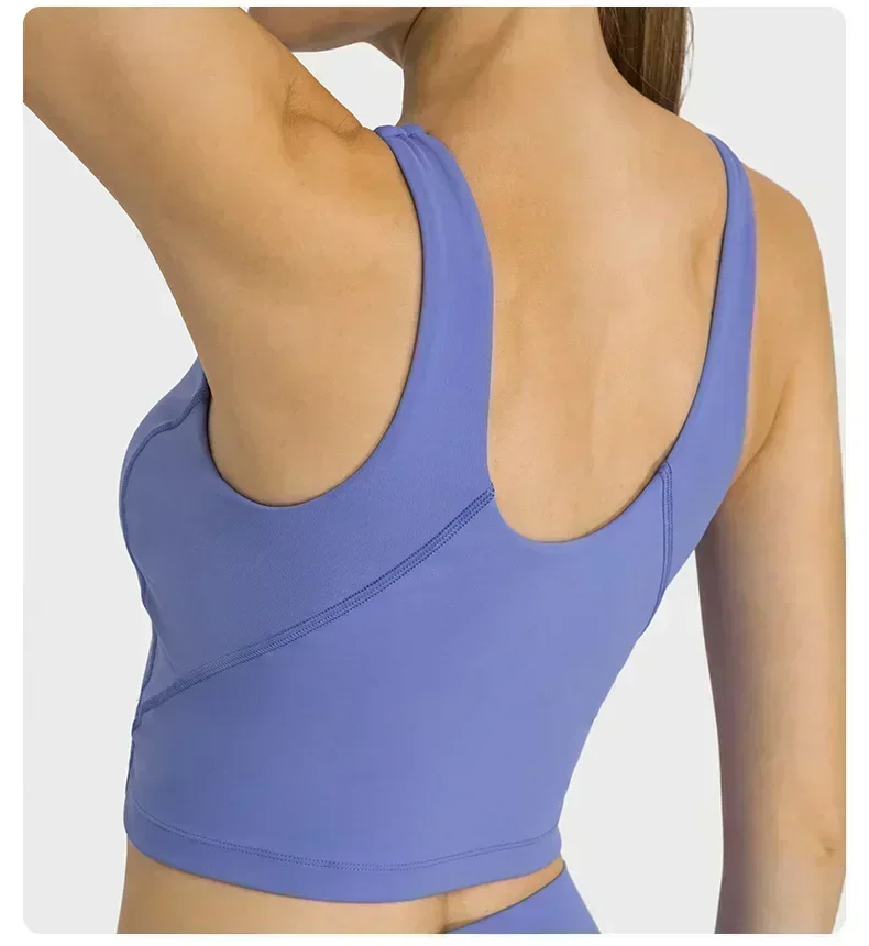 Lemon Women U-shaped High Elasticity Yoga Vest Tops With Chest Pad  Breathable Quick-drying Fitness Running Sports Underwear Bra