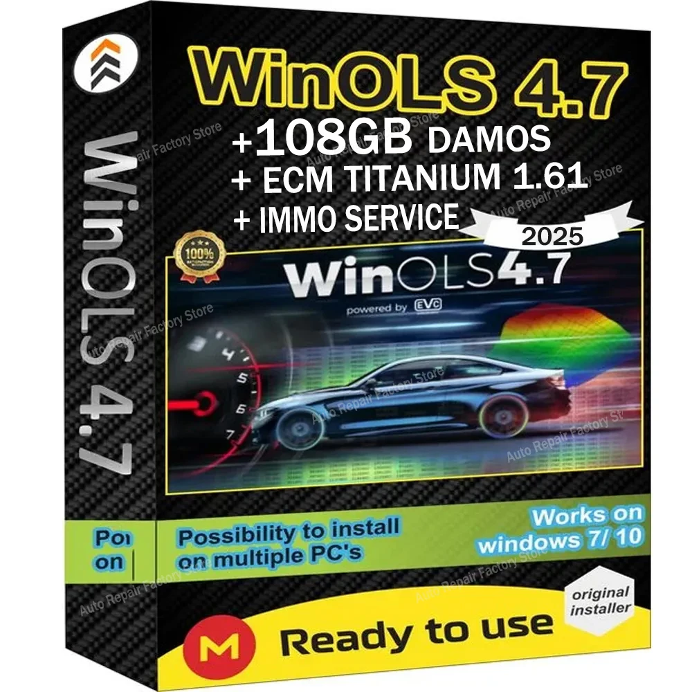 4 ב-1 Winols 4.7 פעיל מלא +108GB Damos Windows 7 10 11 ללא שפות מרובות וירטואליות +ECM TITANIUM 1.61 + כלי שירות IMMO