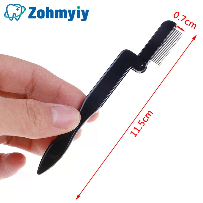 접이식 속눈썹 빗 금속 눈썹 브러쉬 도구 마스카라 분리기 래쉬 컬 블랙