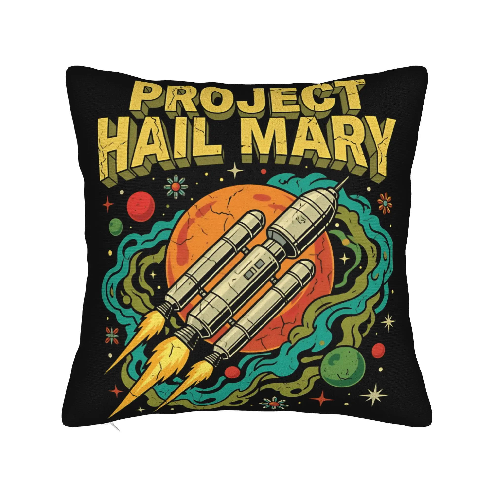 Custom Kawaii Pillow Cover for Living Room Chair - Project Hail Mary Design Featuring Rocky Ball