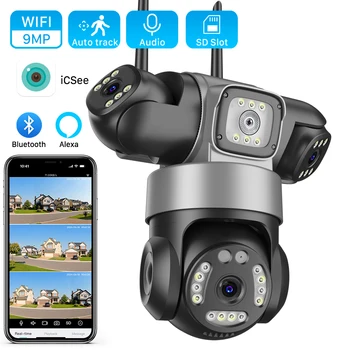ICsee Wireless PTZ IP Camera 8K 15MP 3-Lens 3-Screen 9MP 4K 2-Way Audio WiFi Outdoor CCTV Security Surveillance Cam 1