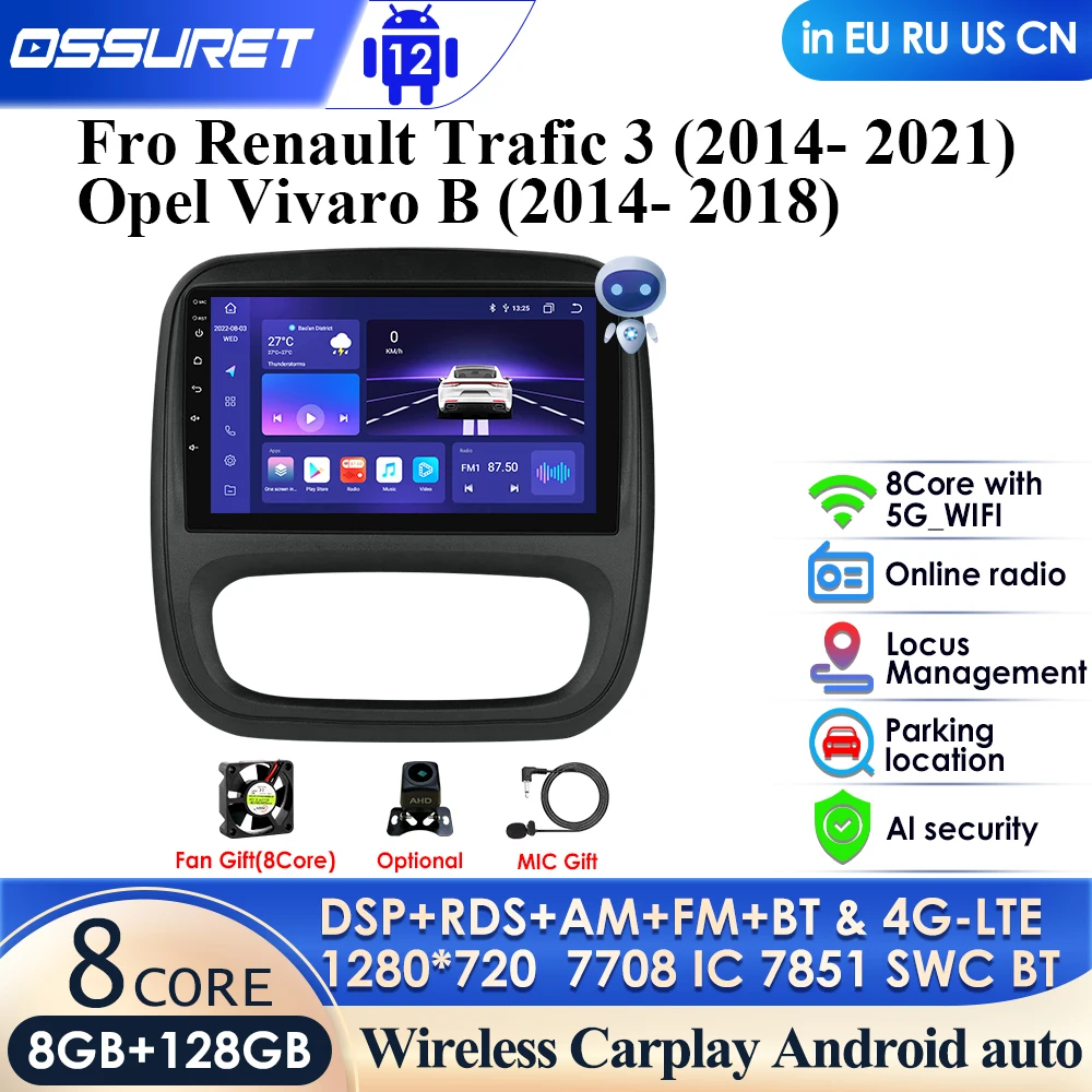 4G per Renault Trafic 3 2014-2021 Android 12 autoradio Video Multimedia  Player per Opel Vivaro B 2014-2018 navigazione automatica GPS _ -  AliExpress Mobile