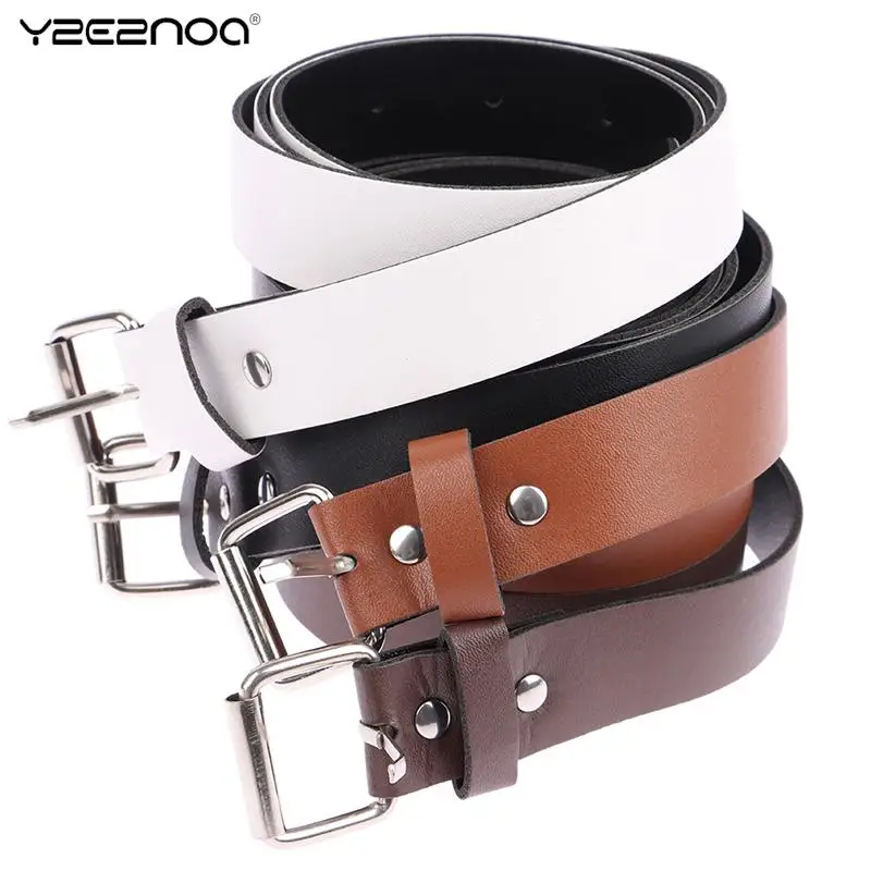 1Pc 100CM Leather Belt Fashion Waist Belts Metal Buckle