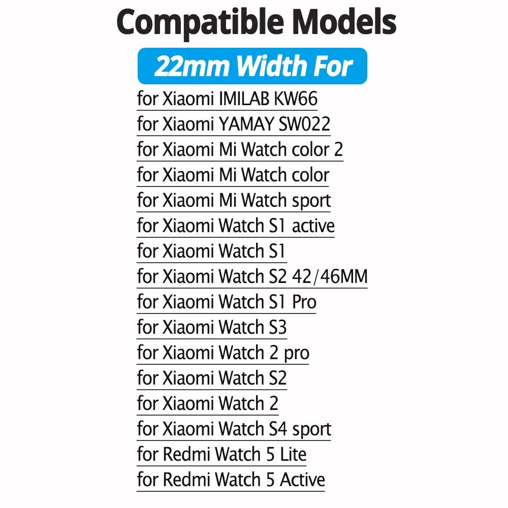 Premium 22mm Metal Magnetic Loop Watch Strap for Xiaomi Watches - Elegant and Durable Bracelet
