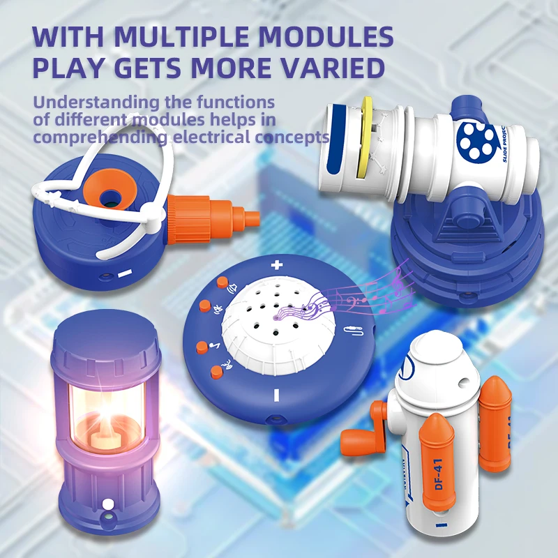 STEM Electronic Circuit Building Blocks Kit, AI Voice Control Educational Toy, DIY Physics Science Experiment for Kids 6-12 view 5