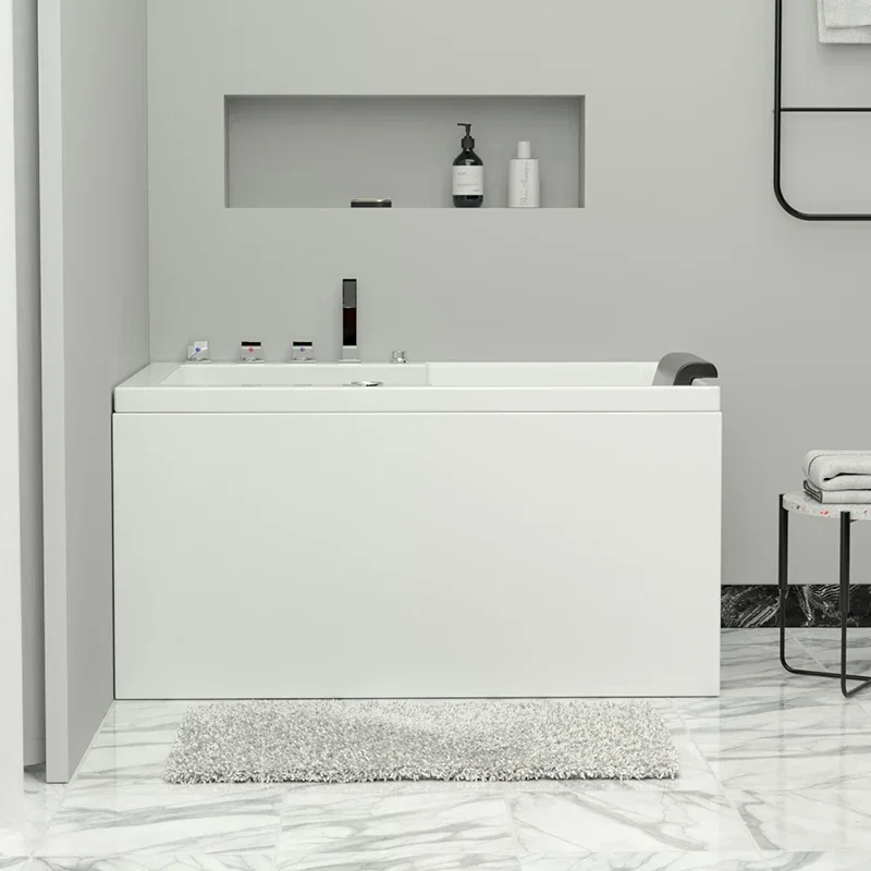 Simple Household Small Apartment Bathtub Acrylic Large Space Massage Bathtub Constant Temperature Surf Massage Sitting Bathtub W 5