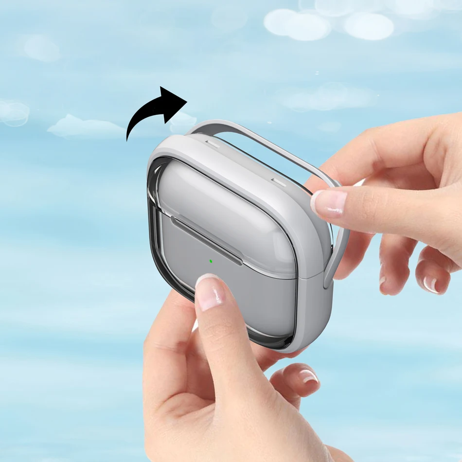 Transparent Protective AirPods Case with Hook and Stand