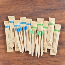 10-Pack Kids Eco-Friendly Bamboo Toothbrush Set (5 Green 5 Blue)