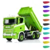 LESU 770S 1/14 6x6 RC Hydraulic Dumper Truck 3-way Remote Control Tipper Metal 3Axles Tipper Painted Light Sound System Model 1
