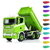 LESU 770S 1/14 6x6 RC Hydraulic Dumper Truck 3-way Remote Control Tipper Metal 3Axles Tipper Painted Light Sound System Model 1