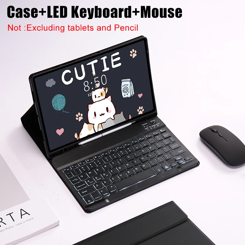 LED Magic Keyboard Case with Wireless Mouse Integration