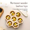 Wooden Bee Hive Sorting & Stacking Toys for Toddlers Learning Montessori Toys for Fine Motor Skill Tactile Toys Sensory Bin Toys 5