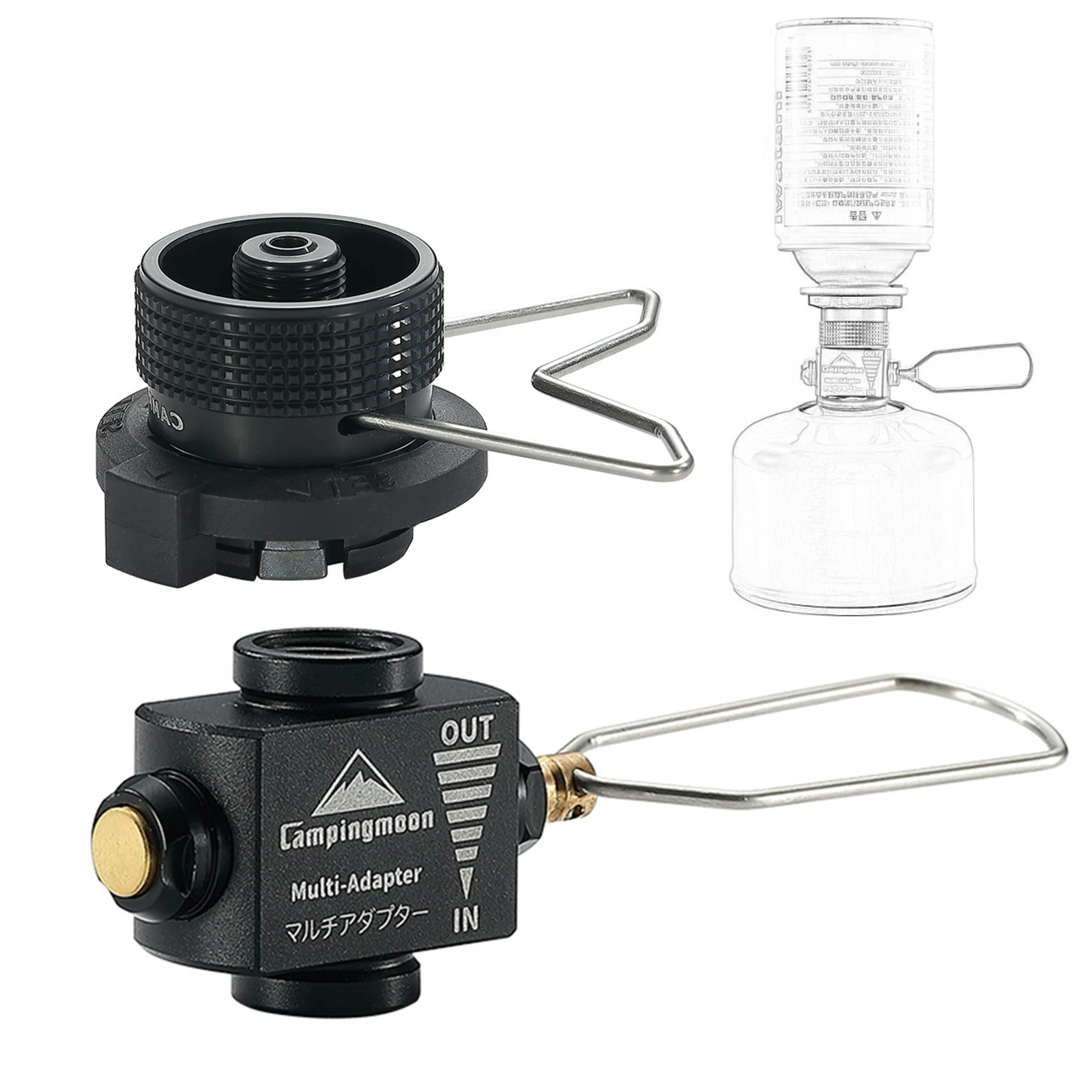 

CAMPINGMOON Refill Z11/Z10 Adapter Camping Canister Converter Black CAMPINGMOON Isobutane Nozzle Outdoor Picnic