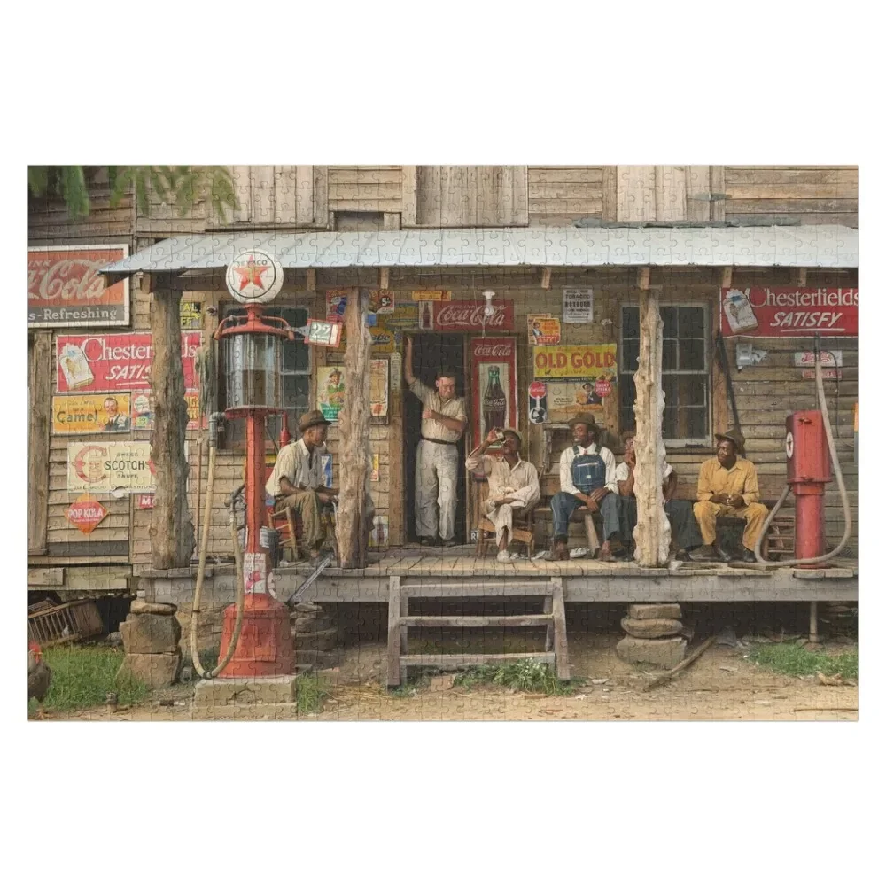 

Country store on dirt road, 1939 Jigsaw Puzzle Custom Name Wood Anime Puzzle