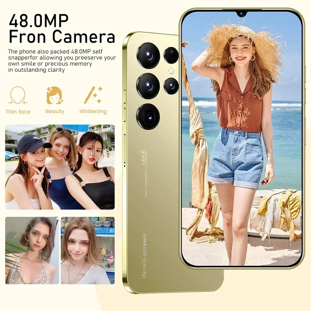 Mobile Phones S24 Ultra 6.8 HD Screen Smart Phone Original 16G+1T 5G Dual Sim Celulares Android Unlocked 72MP 6800mAh S23 Ultra