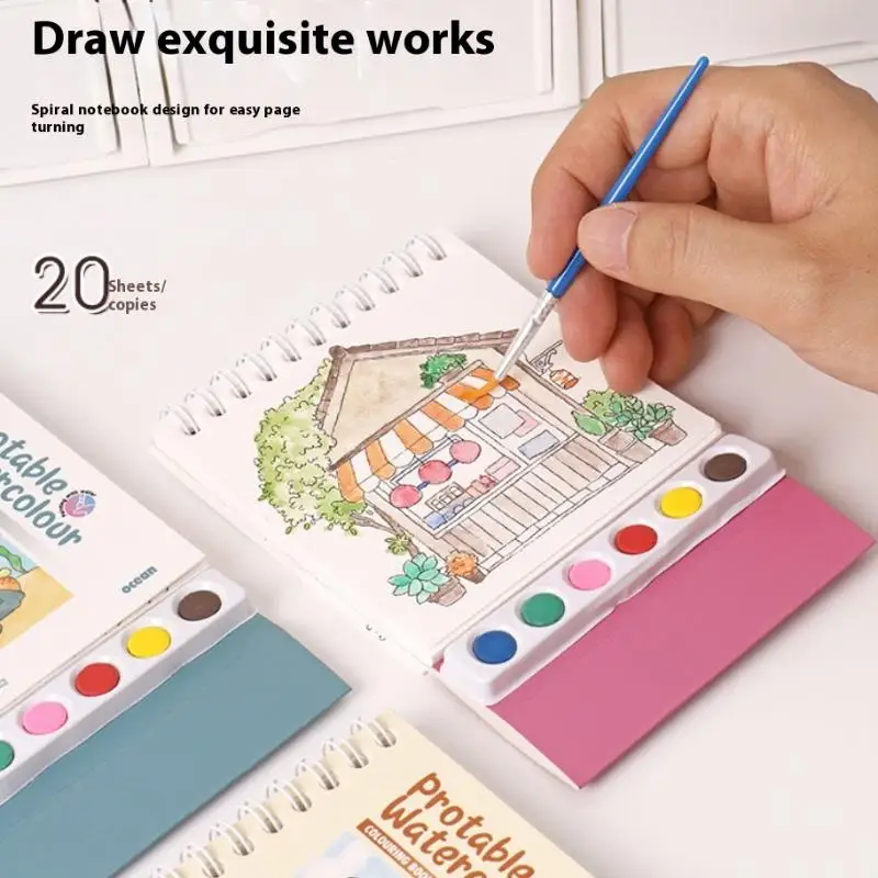 1세트 데스크탑 DIY 수채화 책갈피 세트, 색칠용 수제 그림 종이, 휴일 파티를 위한 휴대용 미술 공예 선물