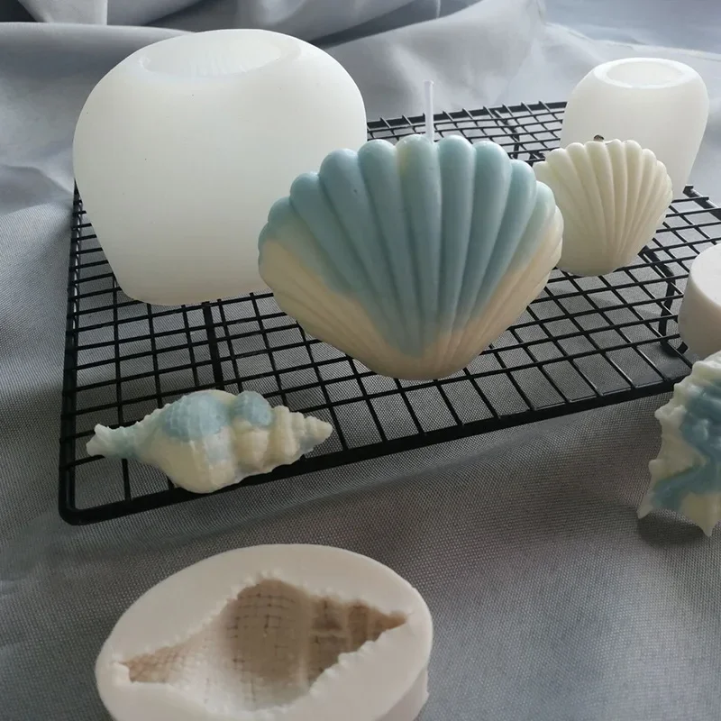 1pc-Sea Shell Silicone Mould Conch Mold For Candles Soap Resin Clay Dly Making