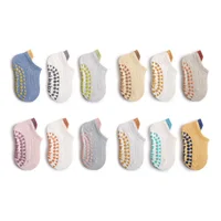 3 paires de chaussettes en coton à maille fine pour bébés, confortables, respirantes, pour enfants, garçons et filles, chaussettes de sol antidérapantes 2