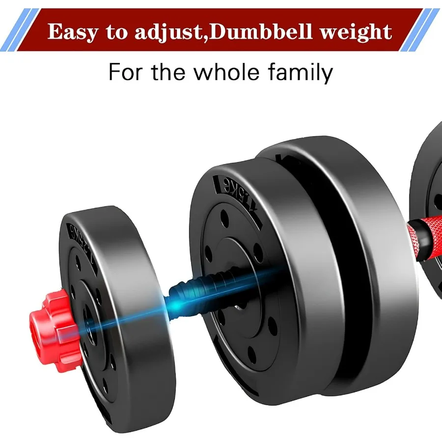 30lbs(15lbs*2) Adjustable-Dumbbells-Sets,Free Weights-Dumbbells Set of 2 Convertible To Barbell A Pair of Lightweight for Home G