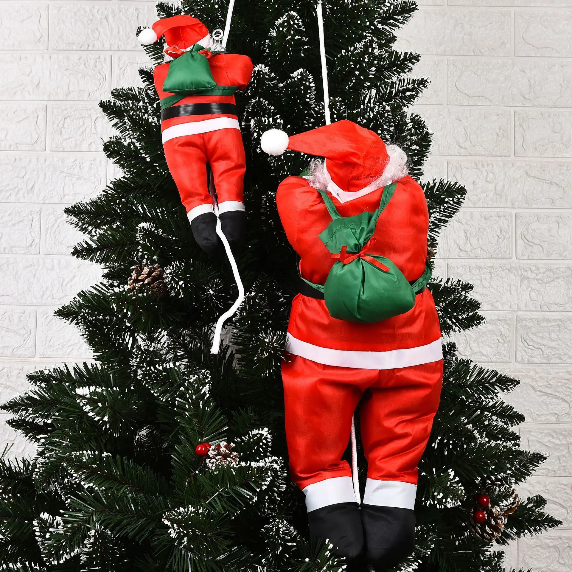 Christmas Santa Claus Climbing Rope Ladder Santa Claus Christmas Tree Decoration Inflation Outdoor Doll Pendant